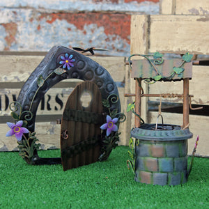 Fairy Door & Wishing Well Garden Sculpture