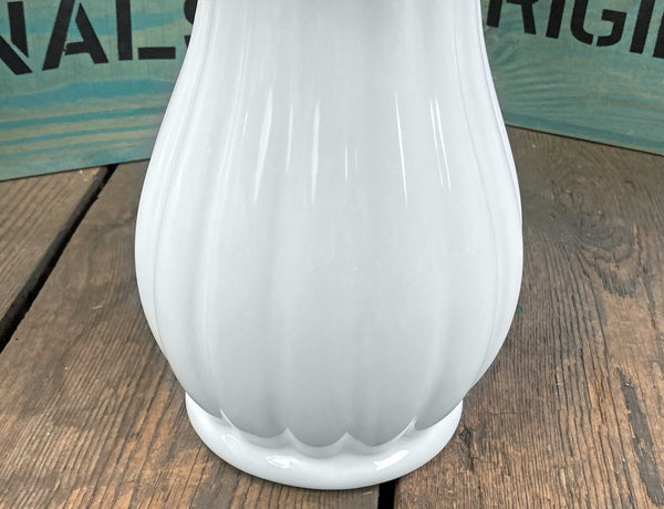 Trumpet Flare Top Ceramic Vase - White