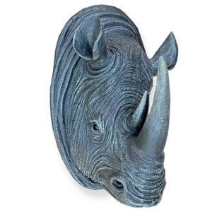 Rhino Head Wall Sculpture - Grey