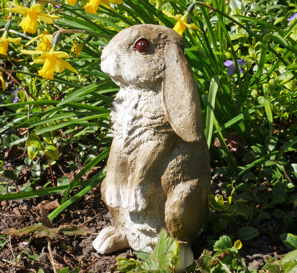 Lop Eared Rabbit Garden Sculpture - Grey