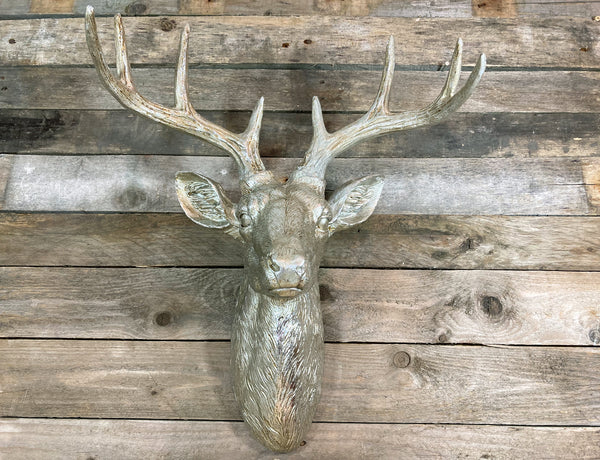 Large Majestic Stag Head - Silver