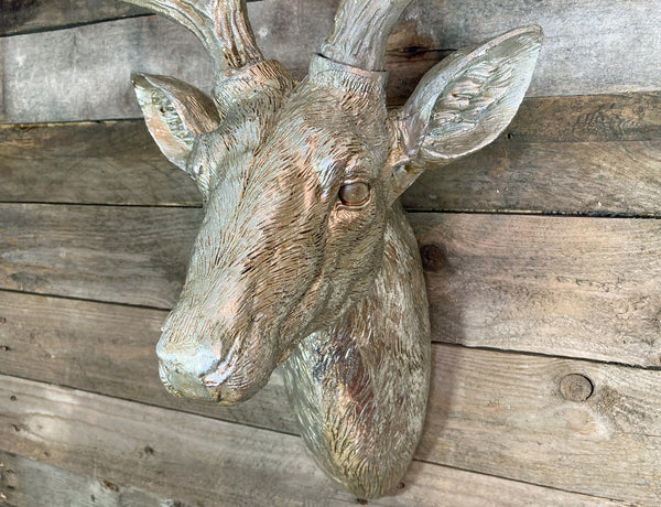 Large Majestic Stag Head - Silver