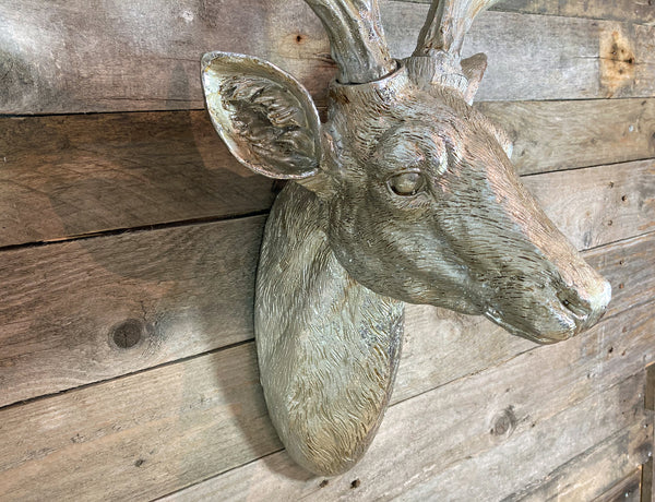 Large Majestic Stag Head - Silver