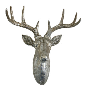 Large Majestic Stag Head - Silver