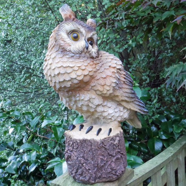 Long Eared Owl Sculptures Brown Wild Bird Lawn Ornaments Resin Home Decor Animal