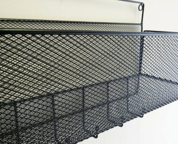 40cm Wall Black Shelf Storage Basket Hanging Shelving Bathroom organiser Hooks