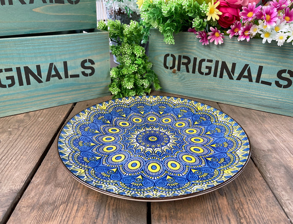 10" Ceramic Round Peacock Dinner Plate