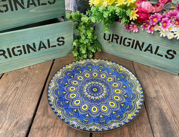 10" Ceramic Round Peacock Dinner Plate