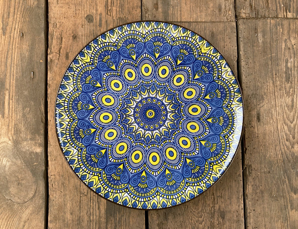 10" Ceramic Round Peacock Dinner Plate