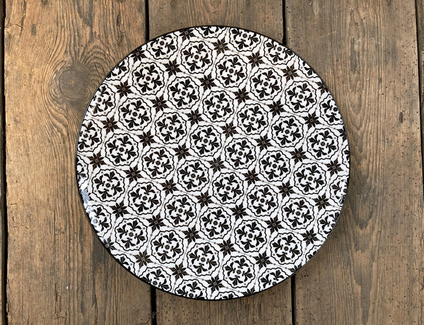 10" Ceramic Geometric Design Round Dinner Plate