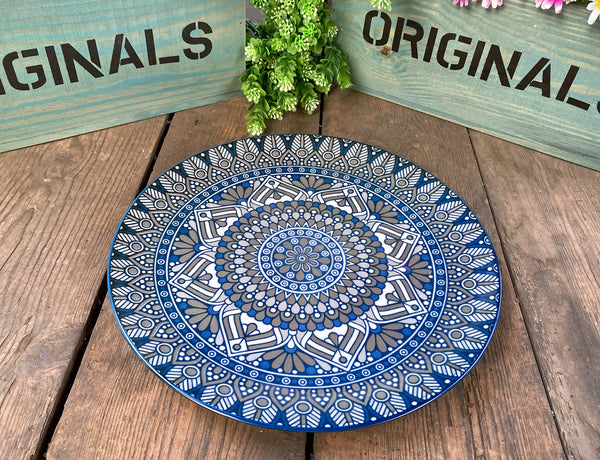 10" Ceramic Mandala Design Round Dinner Plate