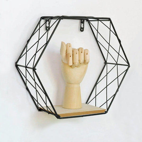 Hexagon - Black Metal Frame Storage Shelf