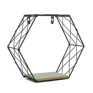 Hexagon - Black Metal Frame Storage Shelf