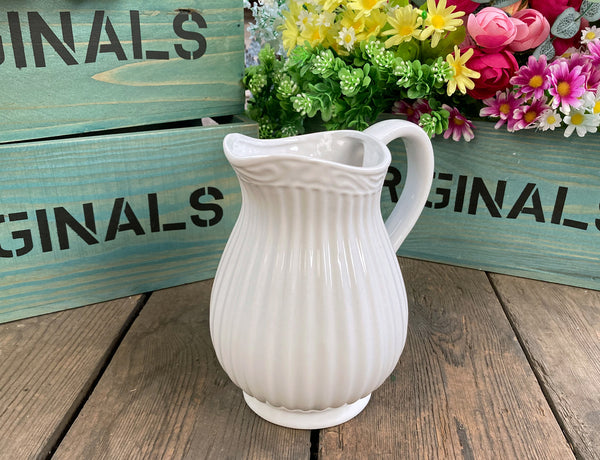Pitcher Jug Ceramic Vase -White