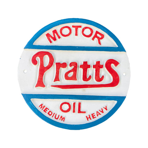 Motor Pratts Oil Cast Iron Wall Mount Sign