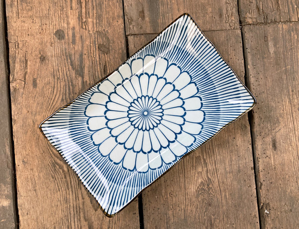 8" Ceramic Geometric Rectangle Dessert / Sushi Platter