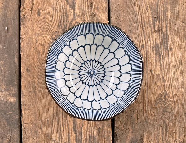 5" Ceramic Geometric Round Rice / Dessert Bowl