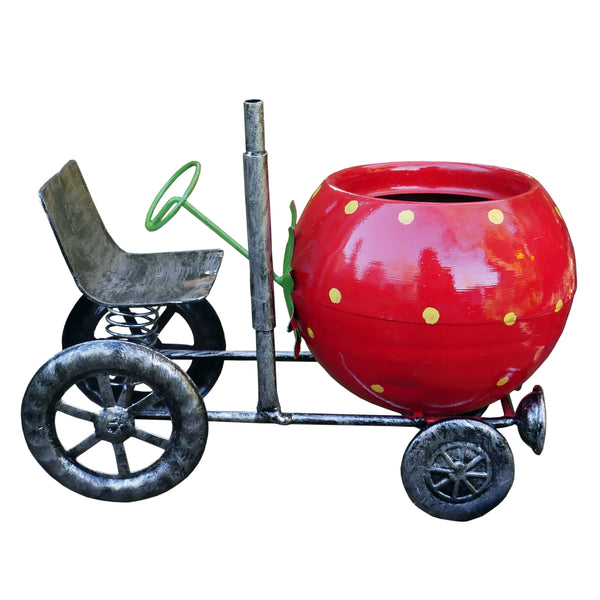 Vintage Tractor Ornamental Planter - Red