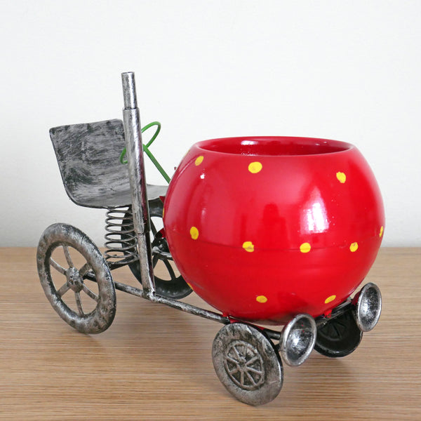 Vintage Tractor Ornamental Planter - Red