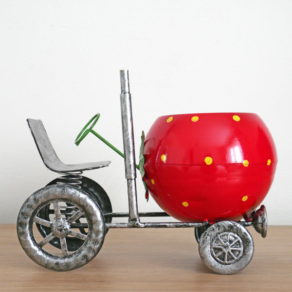 Vintage Tractor Ornamental Planter - Red
