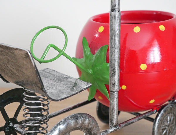 Vintage Tractor Ornamental Planter - Red