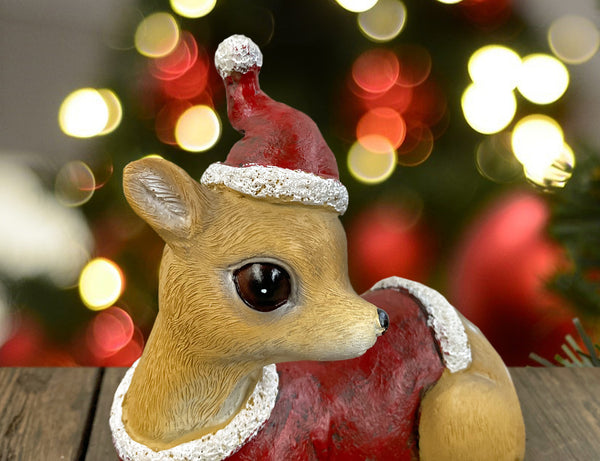 Fallow Deer in Santa Suit Costume