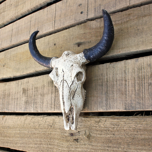 Small Buffalo Skull Head Hanging Sculpture