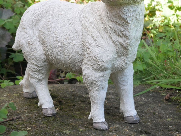 Small White Lamb Farmyard Garden Sculptures