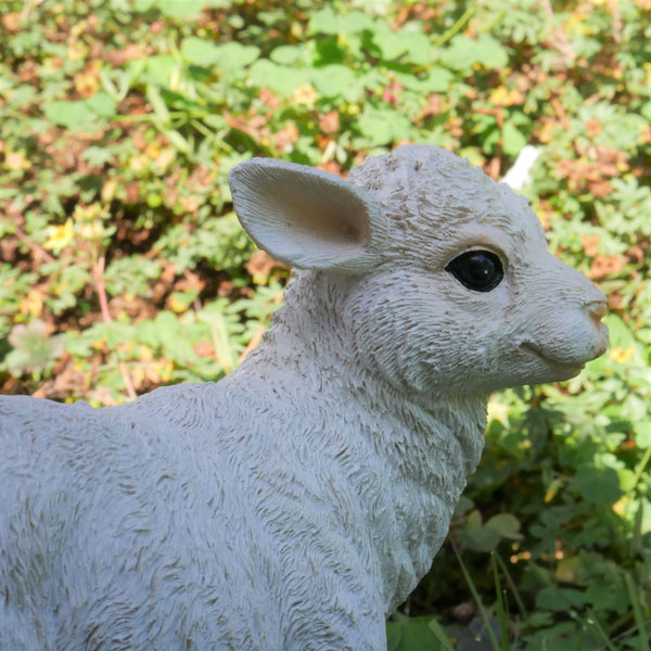 Small White Lamb Farmyard Garden Sculptures