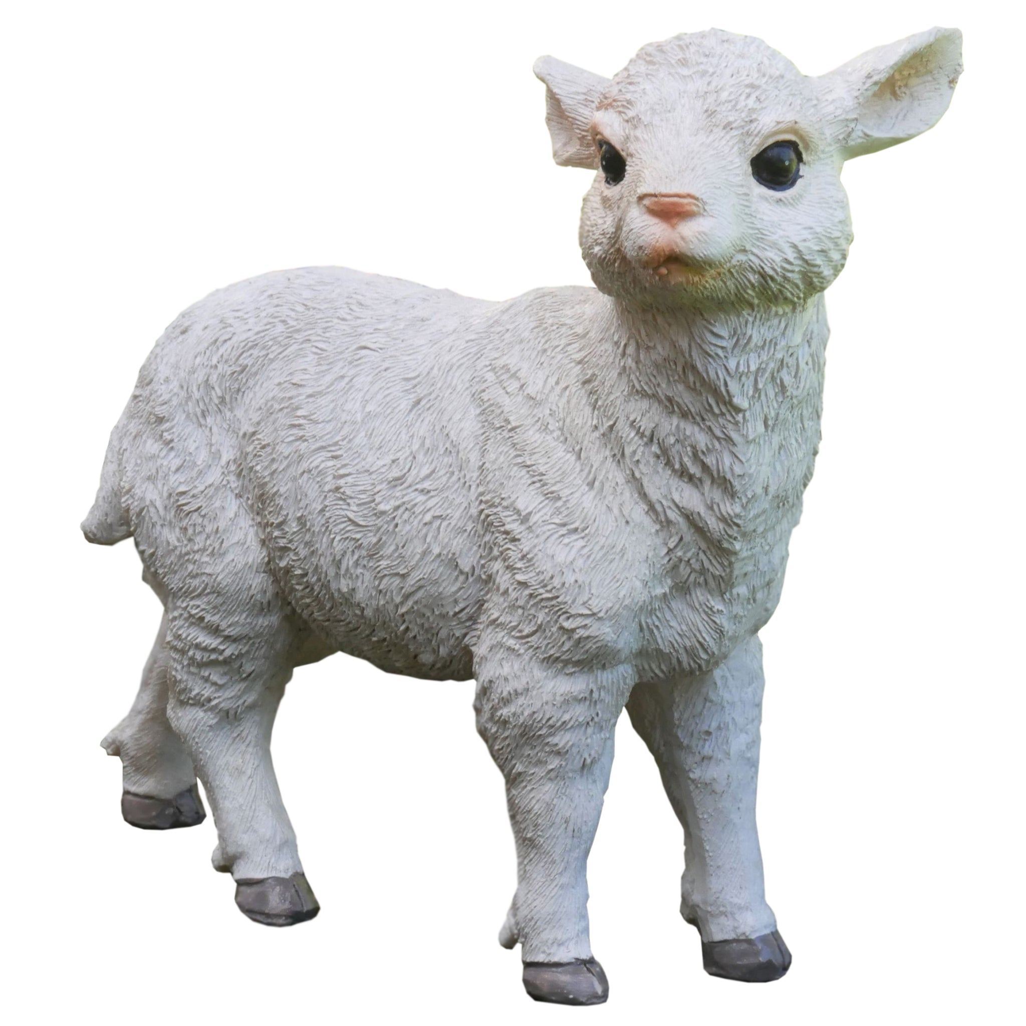 Small White Lamb Farmyard Garden Sculptures