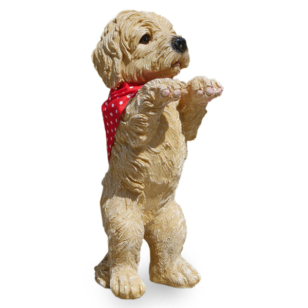Peeping Puppy Standing Dog Sculpture - Terrier