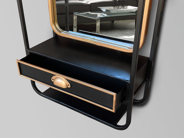 Full Length Wall Mirror with Storage Drawer - 100cm High