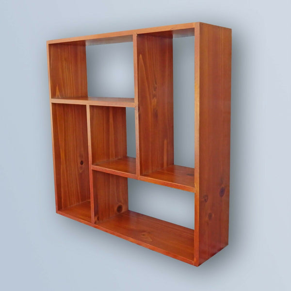 Brown Wooden Cube Wall Shelf Storage Shelving Pigeon Hole Display