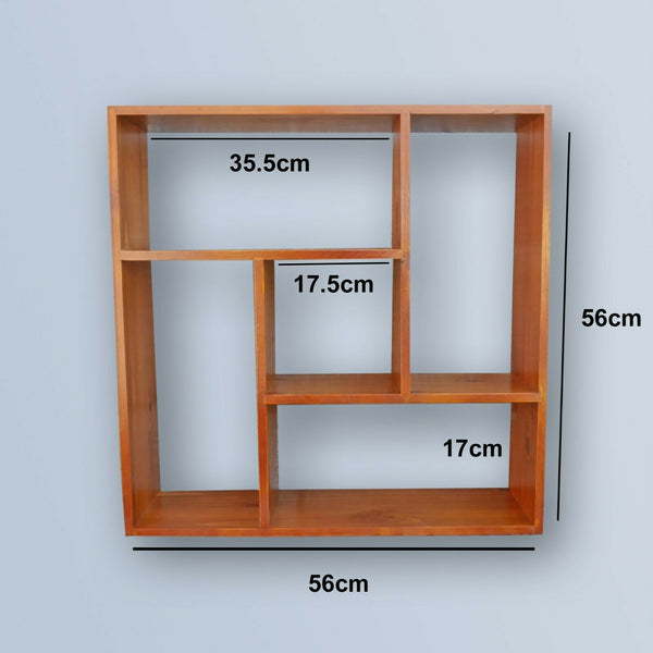 Brown Wooden Cube Wall Shelf Storage Shelving Pigeon Hole Display