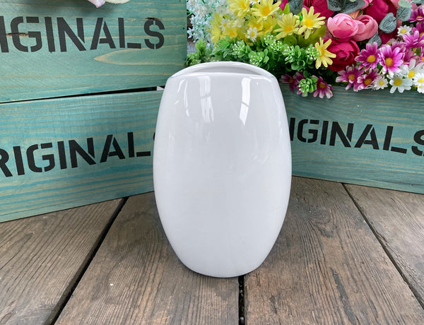 Ceramic Cylinder Decorative Vase - White