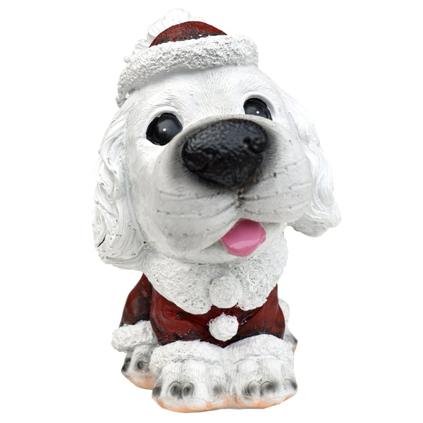 White Spaniel in Santa Suit Costume