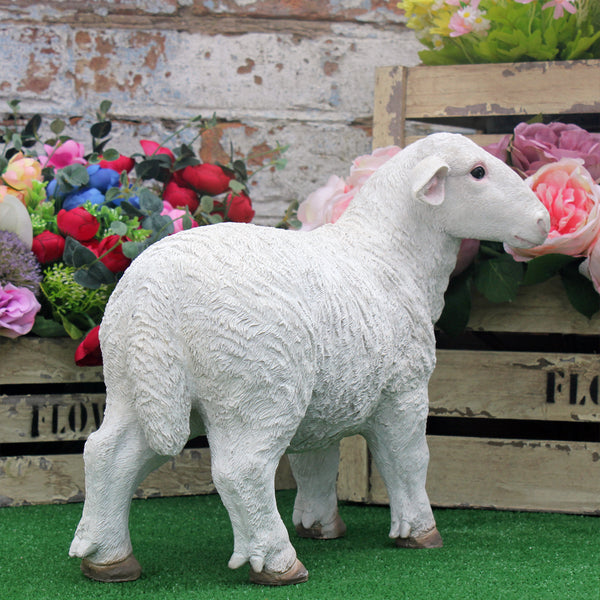 Standing White Sheep Farmyard Garden Sculpture