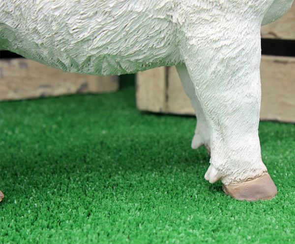 Standing White Sheep Farmyard Garden Sculpture