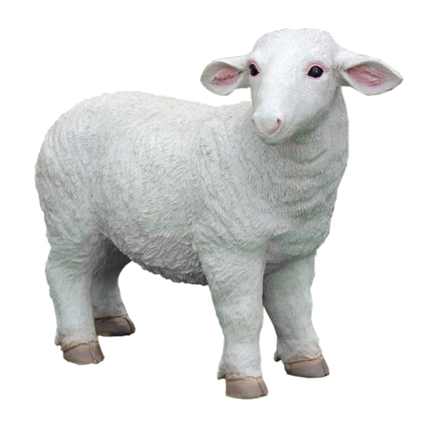 Standing White Sheep Farmyard Garden Sculpture