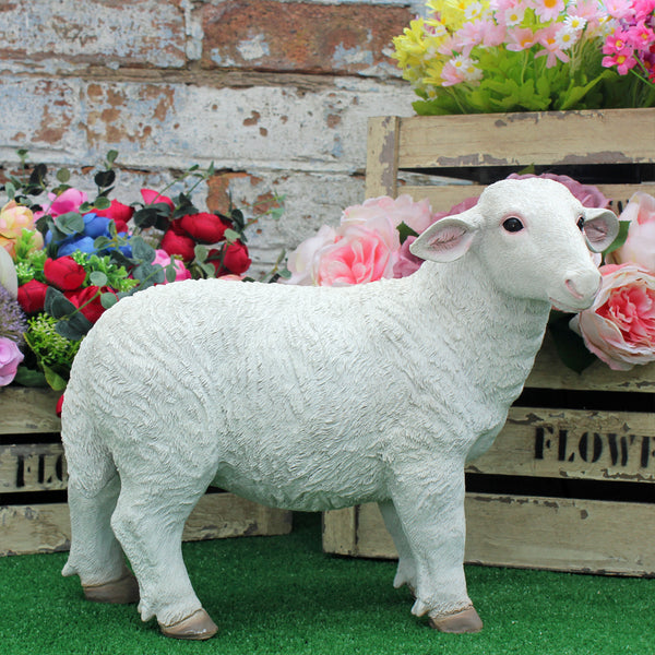 Standing White Sheep Farmyard Garden Sculpture