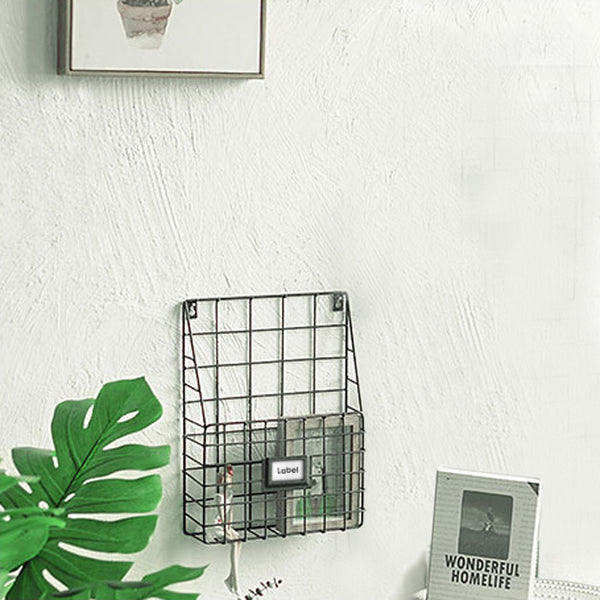 Magazine Rack - Black Wire Metal Wall Mount Storage Rack