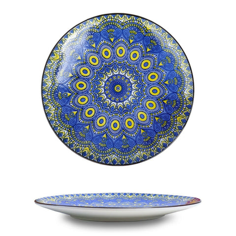 10" Ceramic Round Peacock Dinner Plate